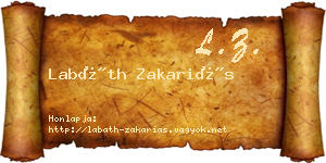 Labáth Zakariás névjegykártya